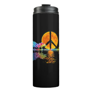 Guitarist Guitar Lake Shadow Peace Love Guitar Thermal Tumbler
