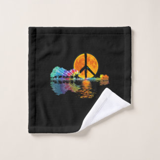 Guitarist Guitar Lake Shadow Peace Love Guitar Wash Cloth