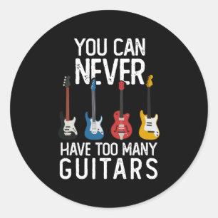 Guitarist Guitar Music Gift Present Idea Classic Round Sticker