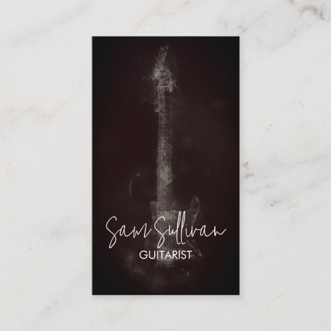 Guitarist Guitar Music Musician Business Card (Front)