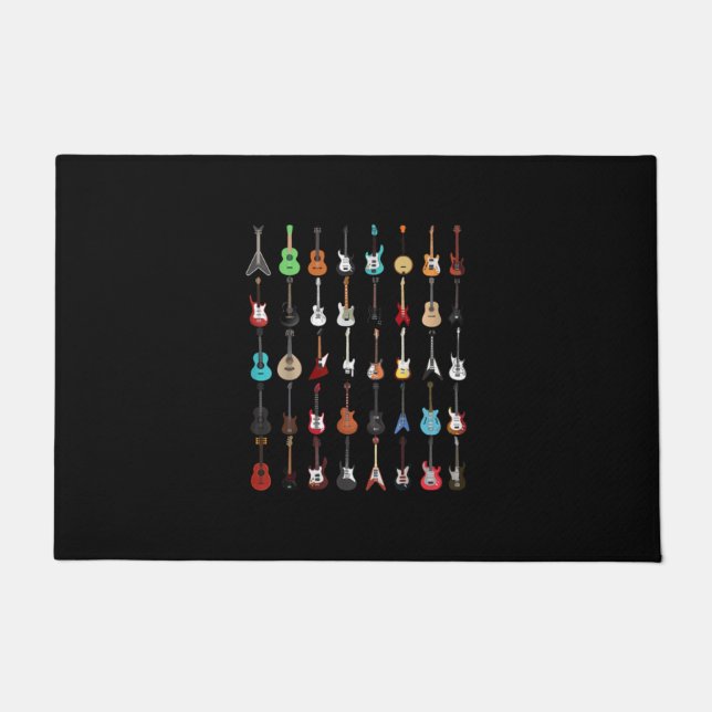 Guitarist Guitar Musical Instrument Rock and Roll Doormat (Front)