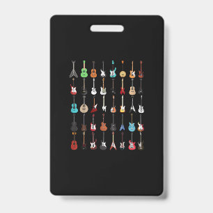 Guitarist Guitar Musical Instrument Rock and Roll ID Badge