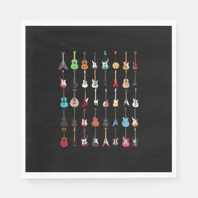Guitarist Guitar Musical Instrument Rock and Roll Napkin (Front)