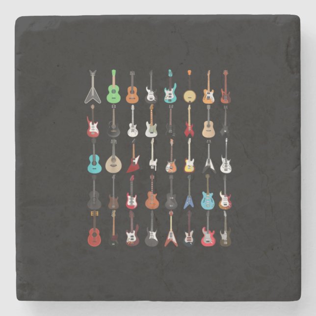 Guitarist Guitar Musical Instrument Rock and Roll Stone Coaster (Front)