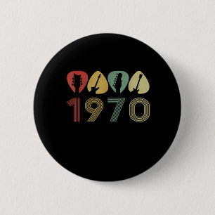 Guitarist Guitar Pick 1970 Guitarist Birthday 6 Cm Round Badge