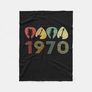 Guitarist Guitar Pick 1970 Guitarist Birthday Fleece Blanket