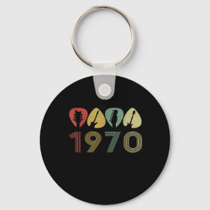 Guitarist Guitar Pick 1970 Guitarist Birthday Key Ring