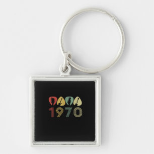 Guitarist Guitar Pick 1970 Guitarist Birthday Key Ring