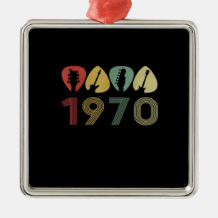 Guitarist Guitar Pick 1970 Guitarist Birthday Metal Ornament
