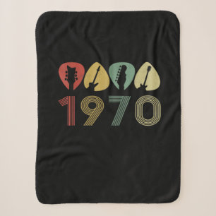 Guitarist Guitar Pick 1970 Guitarist Birthday Sherpa Blanket