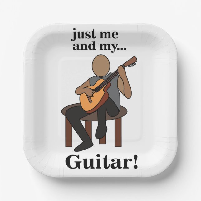 Guitarist Guitar Player Musical Party Paper Plate (Front)