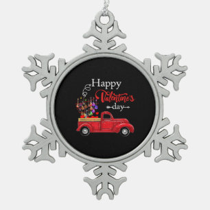 Guitarist Happy Valentines Day Guitarist Birthday Snowflake Pewter Christmas Ornament