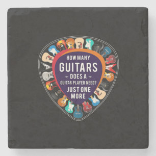 Guitarist How Many Guitars Birthday Stone Coaster