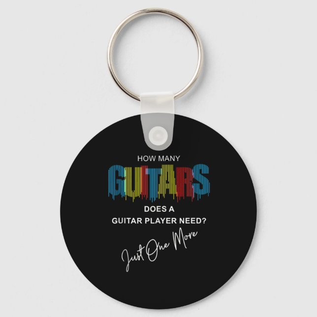 Guitarist How Many Guitars Does Birthday Key Ring (Front)