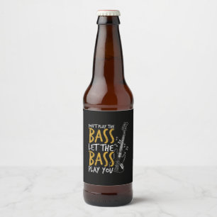 Guitarist Let The Bass Guitar Birthday Beer Bottle Label