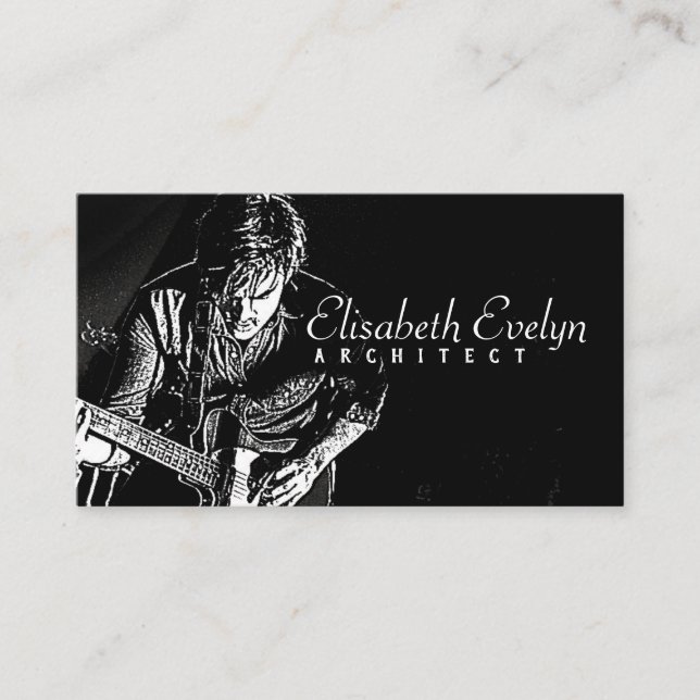 guitarist man music r565g business card (Front)