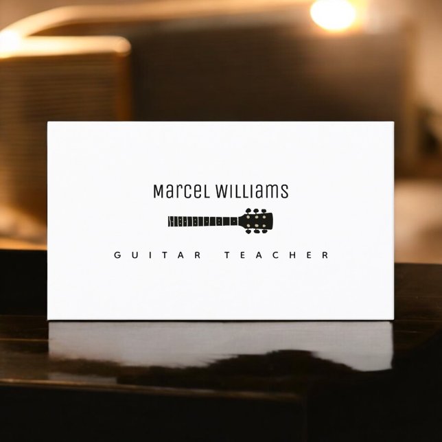 Guitarist minimalist businesscard with guitar-neck business card (Creator Uploaded)