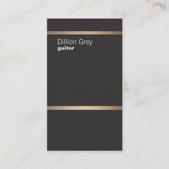 Guitarist Minimalistic Black Business Card (Front)