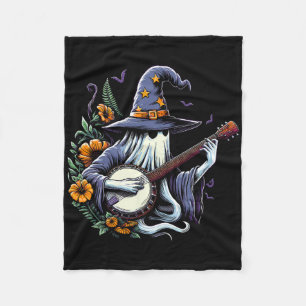 Guitarist Music Funny Ghost Playing Njo Halloween Fleece Blanket