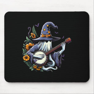 Guitarist Music Funny Ghost Playing Njo Halloween Mouse Pad