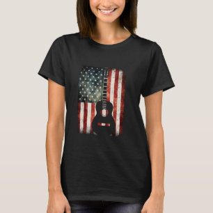 Guitarist Music USA Flag Guitar  Patriotic Guitar  T-Shirt