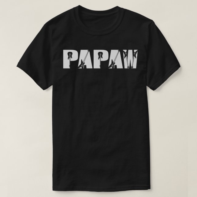Guitarist Papaw Funny Music Guitar Lover Fathers D T-Shirt (Design Front)