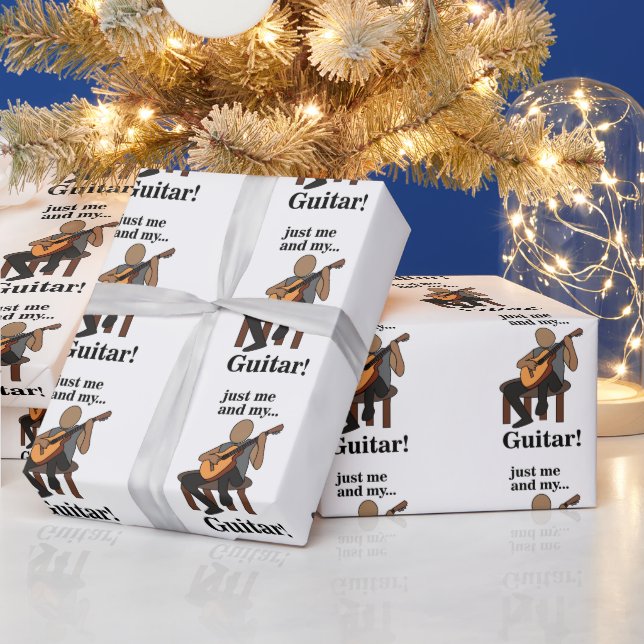 Guitarist Playing Guitar Birthday Wrapping Paper (Holidays)