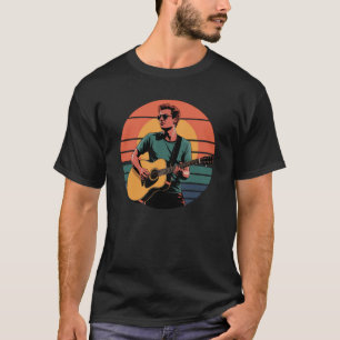 Guitarist Retro Vintage Sunset Vibes T-Shirt