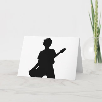 Guitarist Silhouette - B&W Card