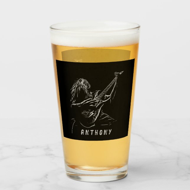 Guitarist Silhouette Glass (Front Filled)