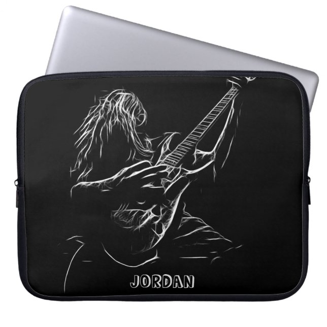 Guitarist Silhouette Laptop Sleeve (Front)