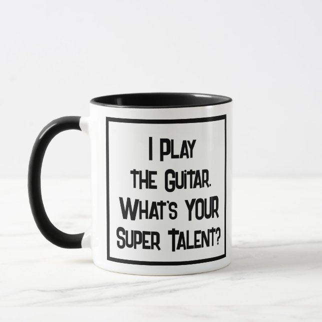 Guitarist Super Talent. Two Tone Guitar Player Mug (Left)