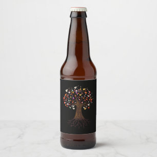 Guitarist Tree Guitar Birthday Beer Bottle Label