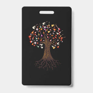Guitarist Tree Guitar Birthday ID Badge