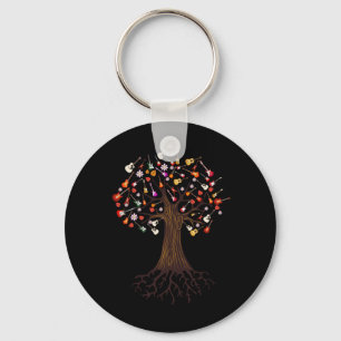 Guitarist Tree Guitar Birthday Key Ring