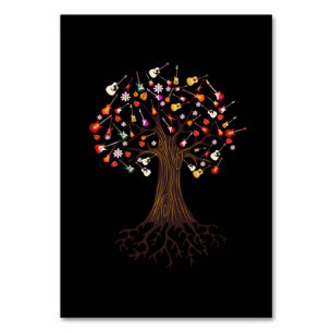 Guitarist Tree Guitar Birthday Table Number