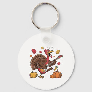 Guitarist Turkey Electric Guitar Concert Music Key Ring