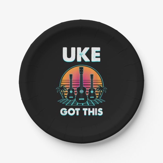Guitarist Uke Got This Birthday Paper Plate (Front)
