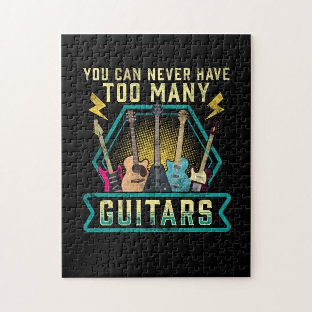 Guitarist You Can Never Have Too Many Guitars Xmas Jigsaw Puzzle (Vertical)