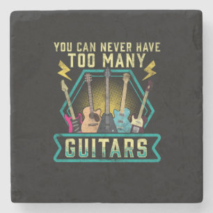 Guitarist You Can Never Have Too Many Guitars Xmas Stone Coaster
