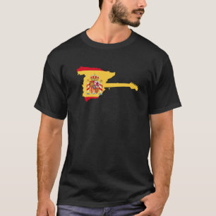 Guitarists' Electric Guitar Inspired Spanish Flag T-Shirt
