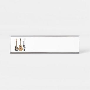 Guitars And Rifle Desk Name Plate