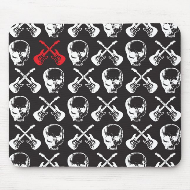 Guitars and Skulls Mouse Pad (Front)