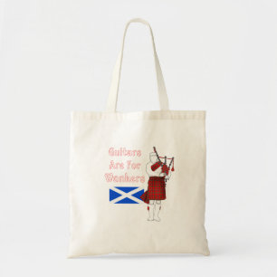 Guitars Are For Wankers Funny Bagpiper Tote Bag