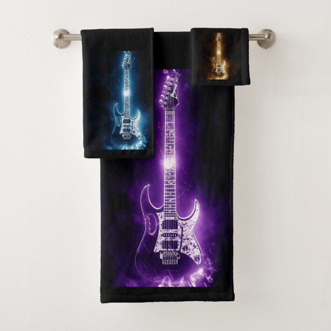 Guitars Bathroom Towel Set (Insitu)