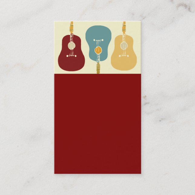 Guitars Business Cards - Red (Front)