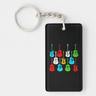 Guitars Electric Acoustic Guitarist Classic Key Ring