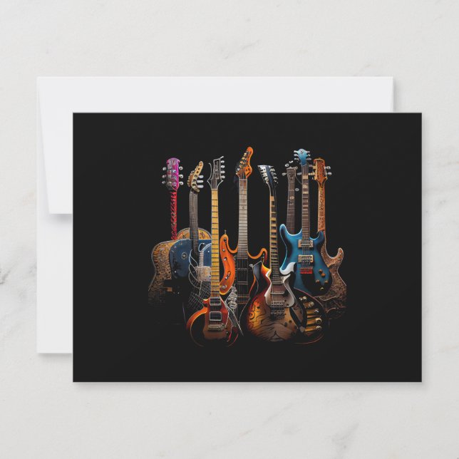 Guitars guitarists gift save the date (Front)