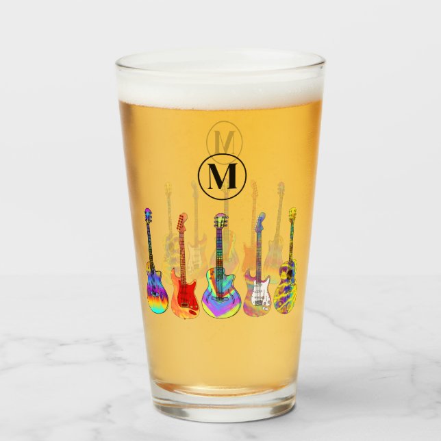 Guitars Personalised  Glass (Front Filled)