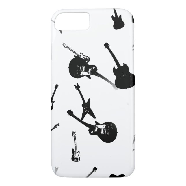 Guitars Rock Black White Iphone Case 4 (Back)